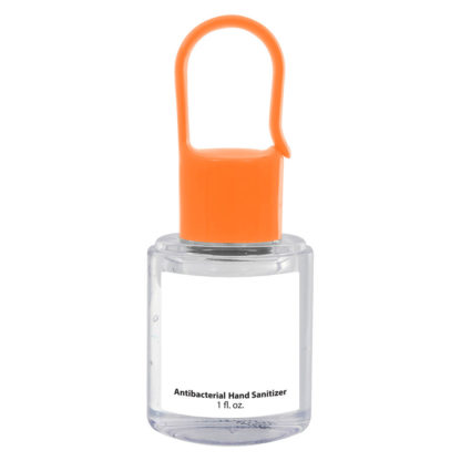 1 Oz Hand Sanitizer with Carabiner Cap Custom Orange