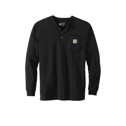 Carhartt Long Sleeve Henley Tshirt Black Front