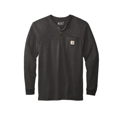 Carhartt Long Sleeve Henley Tshirt Carbon heather Front