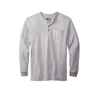 Carhartt Long Sleeve Henley Tshirt Heather Grey Front