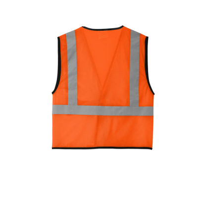 CornerStone Ansi 107 Class 2 Economy Mesh One Pocket Vest Safety Orange Back