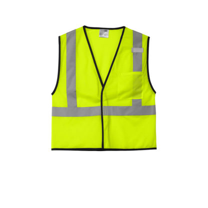 CornerStone Ansi 107 Class 2 Economy Mesh One Pocket Vest Safety Yellow Front