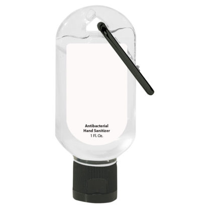 Custom Hand Sanitizer with Carabiner Black 1 Oz