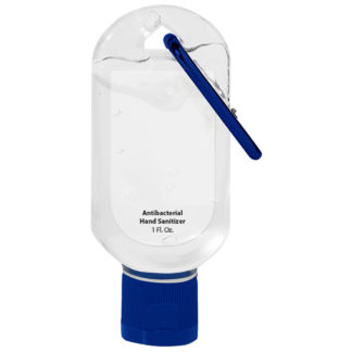 Custom Hand Sanitizer with Carabiner Blue 1 Oz