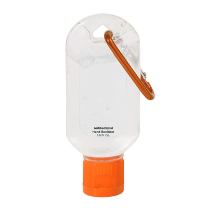 Custom Hand Sanitizer with Carabiner Orange