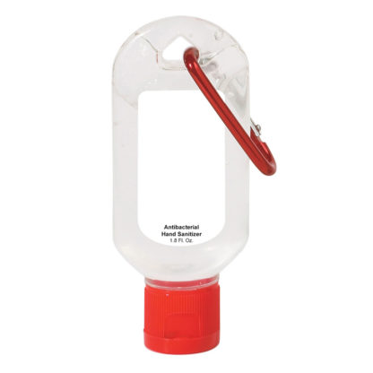 Custom Hand Sanitizer with Carabiner Red