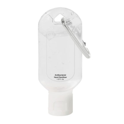 Custom Hand Sanitizer with Carabiner White