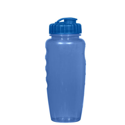 Customized Poly Clear Gripper Bottle Blue