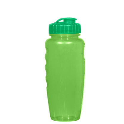 Customized Poly Clear Gripper Bottle Green