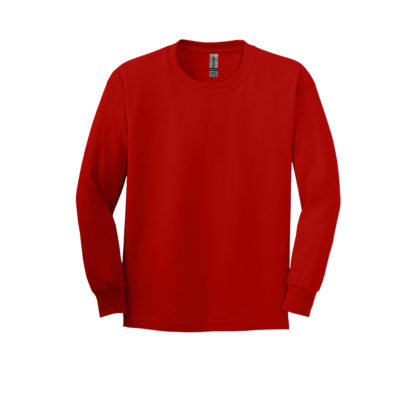 Gildan Youth Ultra Cotton Long Sleeve Tshirt Red