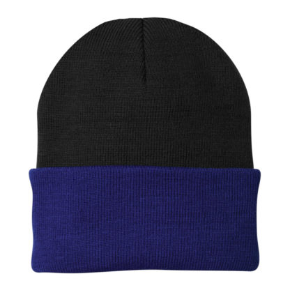 Port and Company Knit Cap Black Royal Blue