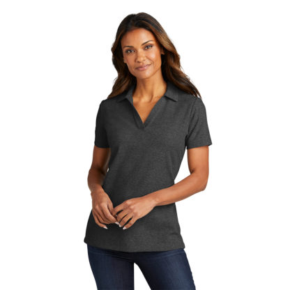 Port Authority Ladies C-Free Cotton Blend Pique Polo Charcoal Heather Model