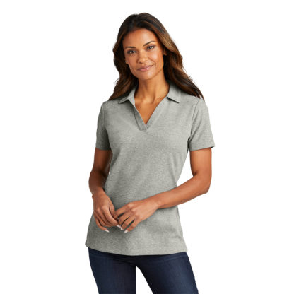 Port Authority Ladies C-Free Cotton Blend Pique Polo Deep Smoke Heather Model