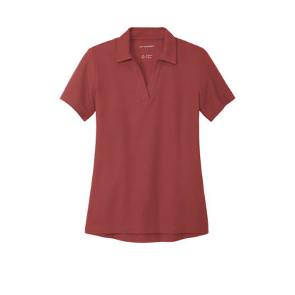 Port Authority Ladies C-Free Cotton Blend Pique Polo Garnet Front