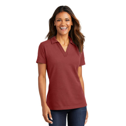 Port Authority Ladies C-Free Cotton Blend Pique Polo Garnet Model