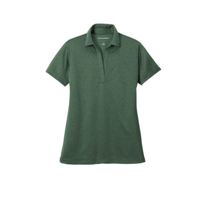 Port Authority Ladies Heather Silk Touch Performance Polo Green Glen Heather