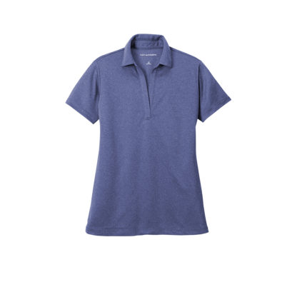 Port Authority Ladies Heather Silk Touch Performance Polo Royal Heather Front