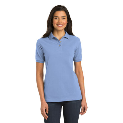 Port Authority Ladies Heavyweight Cotton Pique Polo Light Blue Model