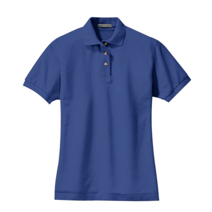 Port Authority Ladies Heavyweight Cotton Pique Polo Royal Blue Front