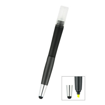 Sanitizer Spray Bottle with Highlighter and Stylus Custom Black