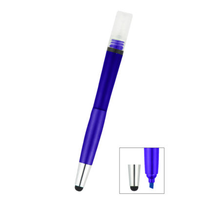 Sanitizer Spray Bottle with Highlighter and Stylus Custom Blue