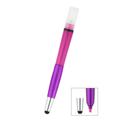 Sanitizer Spray Bottle with Highlighter and Stylus Custom Pink