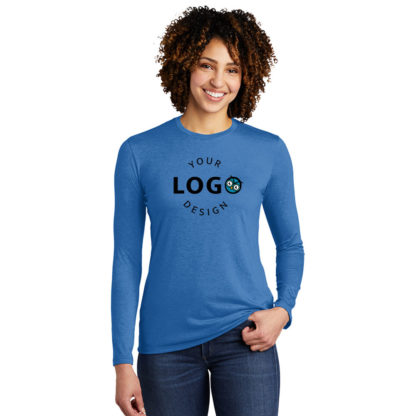 Allmade Womens Tri Blend Long Sleeve Tee Center Logo