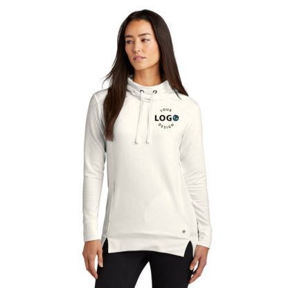 Custom Womens Hoodie White Left Pocket Logo