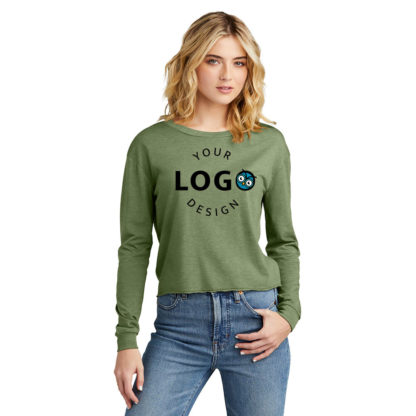 District Womens Perfect Tri Midi Long Sleeve Tee Center Logo