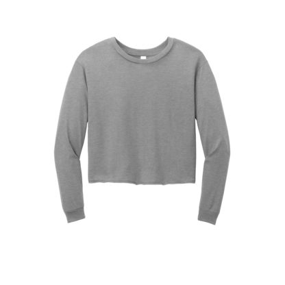 District Womens Perfect Tri Midi Long Sleeve Tee Grey Frost