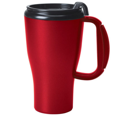 16 Oz Omega Mug with Slider Lid Metallic Red