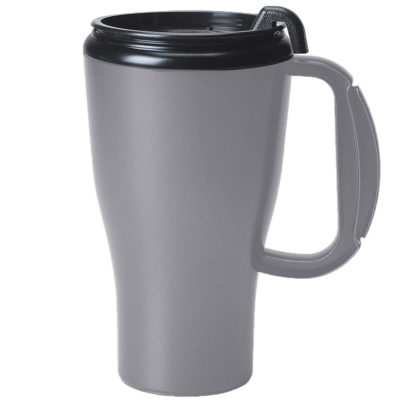 16 Oz Omega Mug with Slider Lid Silver