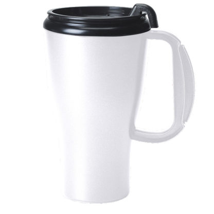 16 Oz Omega Mug with Slider Lid White