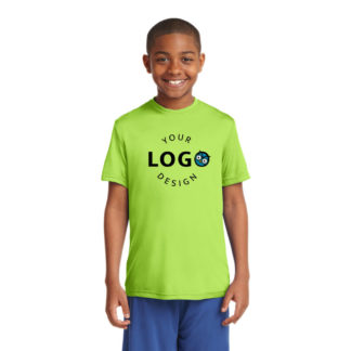 Sport Tek Youth PosiCharge Competitor Tee Lime Shock Center Logo