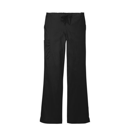 WonderWink Women's Petite WorkFlex Flare Leg Cargo Pant Black