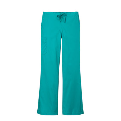 WonderWink Women's Petite WorkFlex Flare Leg Cargo Pant Teal