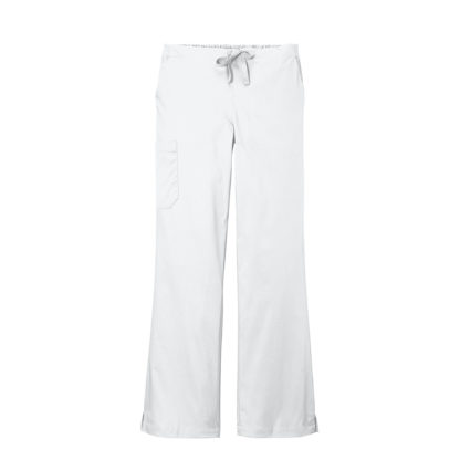 WonderWink Women's Petite WorkFlex Flare Leg Cargo Pant White