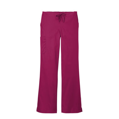 WonderWink Women's Petite WorkFlex Flare Leg Cargo Pant Wine