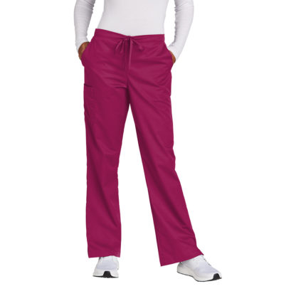 WonderWink Women's Tall WorkFlex Flare Leg Cargo Pant Wine