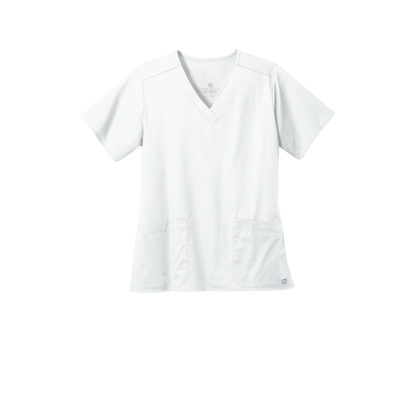 WonderWink Women's WorkFlex V-Neck Top White