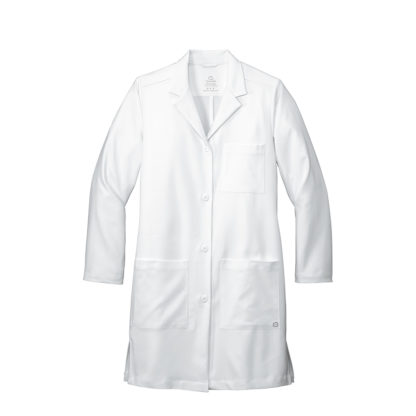 WonderWink Women's Long Lab Coat White Front